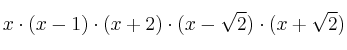 x \cdot (x-1) \cdot (x+2) \cdot (x-\sqrt{2}) \cdot (x+\sqrt{2})