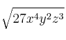 \sqrt{27x^4y^2z^3}