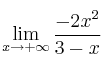 \lim\limits_{x \rightarrow +\infty} \frac{-2x^2}{3-x}