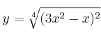 y = \sqrt[4]{(3x^2-x)^2}
