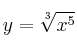 y = \sqrt[3]{x^5}