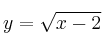 y=\sqrt{x-2}