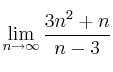 \lim\limits_{n \rightarrow \infty} \frac{3n^2+n}{n-3}
