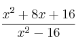 \frac{x^2+8x+16}{x^2-16}