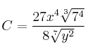 C = \frac{27x^4 \sqrt[3]{7^4}}{8 \sqrt[7]{y^2}}