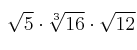  \: \sqrt{5} \cdot \sqrt[3]{16} \cdot \sqrt{12}