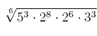  \sqrt[6]{5^3 \cdot 2^8 \cdot 2^6 \cdot 3^3}