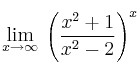 \lim\limits_{x \rightarrow \infty} \: \left( \frac{x^2+1}{x^2-2} \right)^{x} 
