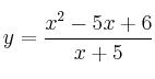 y = \frac{x^2-5x+6}{x+5}