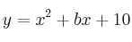 y = x^2 + bx + 10