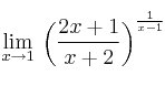 \lim\limits_{x \rightarrow 1} \: \left( \frac{2x+1}{x+2} \right)^{\frac{1}{x-1}} 