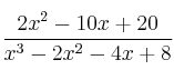 \frac{2x^2-10x+20}{x^3-2x^2-4x+8}