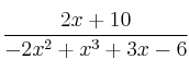 \frac{2x+10}{-2x^2+x^3+3x-6}