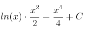 ln(x) \cdot \frac{x^2}{2} - \frac{x^4}{4} + C