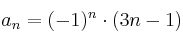 a_n = (-1)^n \cdot (3n-1)