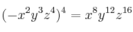 (-x^2y^3z^4)^4 =x^8y^{12}z^{16}