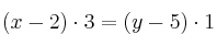 (x-2) \cdot 3 = (y-5) \cdot 1