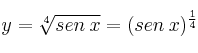y = \sqrt[4]{sen \: x}= (sen \: x)^\frac{1}{4}