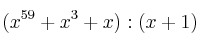(x^{59}+x^3+x) : (x+1)