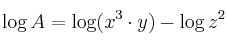  \log A = \log (x^3 \cdot y) - \log z^2 
