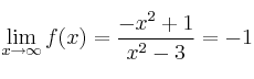 \lim\limits_{x \rightarrow \infty}f(x)=\frac{-x^2+1}{x^2-3} = -1