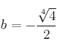 b=-\frac{\sqrt[4]{4}}{2}