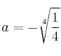 a=-\sqrt[4]{\frac{1}{4}}