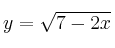 y = \sqrt{7-2x}