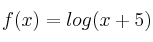 f(x) = log (x+5)