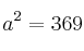 a^2=369