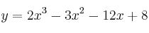 y=2x^3-3x^2-12x+8