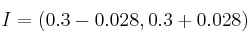 I = ( 0.3-0.028, 0.3 + 0.028)