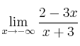 \lim\limits_{x \rightarrow -\infty} \frac{2-3x}{x+3}