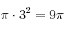 \pi \cdot 3^2 = 9 \pi