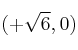 (+\sqrt{6},0) (+\sqrt{6},0)