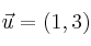 \vec{u}=(1,3)