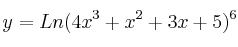 y = Ln(4x^3+x^2+3x+5)^6