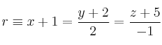 r \equiv x+1=\frac{y+2}{2}=\frac{z+5}{-1}