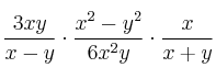 \frac{3xy}{x-y} \cdot \frac{x^2-y^2}{6x^2y} \cdot \frac{x}{x+y}