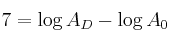 7 = \log A_D - \log A_0