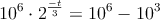 10^6 \cdot 2^{\frac{-t}{3}} = 10^6-10^3