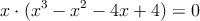 x \cdot (x^3-x^2-4x+4) = 0