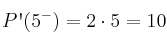 P\textsc{\char13}(5^-) = 2 \cdot 5 = 10