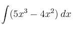 \int (5x^3-4x^2) \: dx
