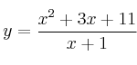 y = \frac{x^2+3x+11}{x+1}