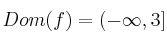 Dom(f) = (-\infty, 3]