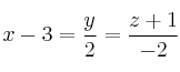 x-3=\frac{y}{2}=\frac{z+1}{-2}