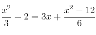 \frac{x^2}{3} - 2 = 3x + \frac{x^2 - 12}{6}