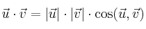 \vec{u} \cdot \vec{v} =|\vec{u}| \cdot |\vec{v}| \cdot \cos (\vec{u},\vec{v} )