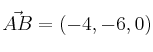 \vec{AB}=(-4,-6,0)